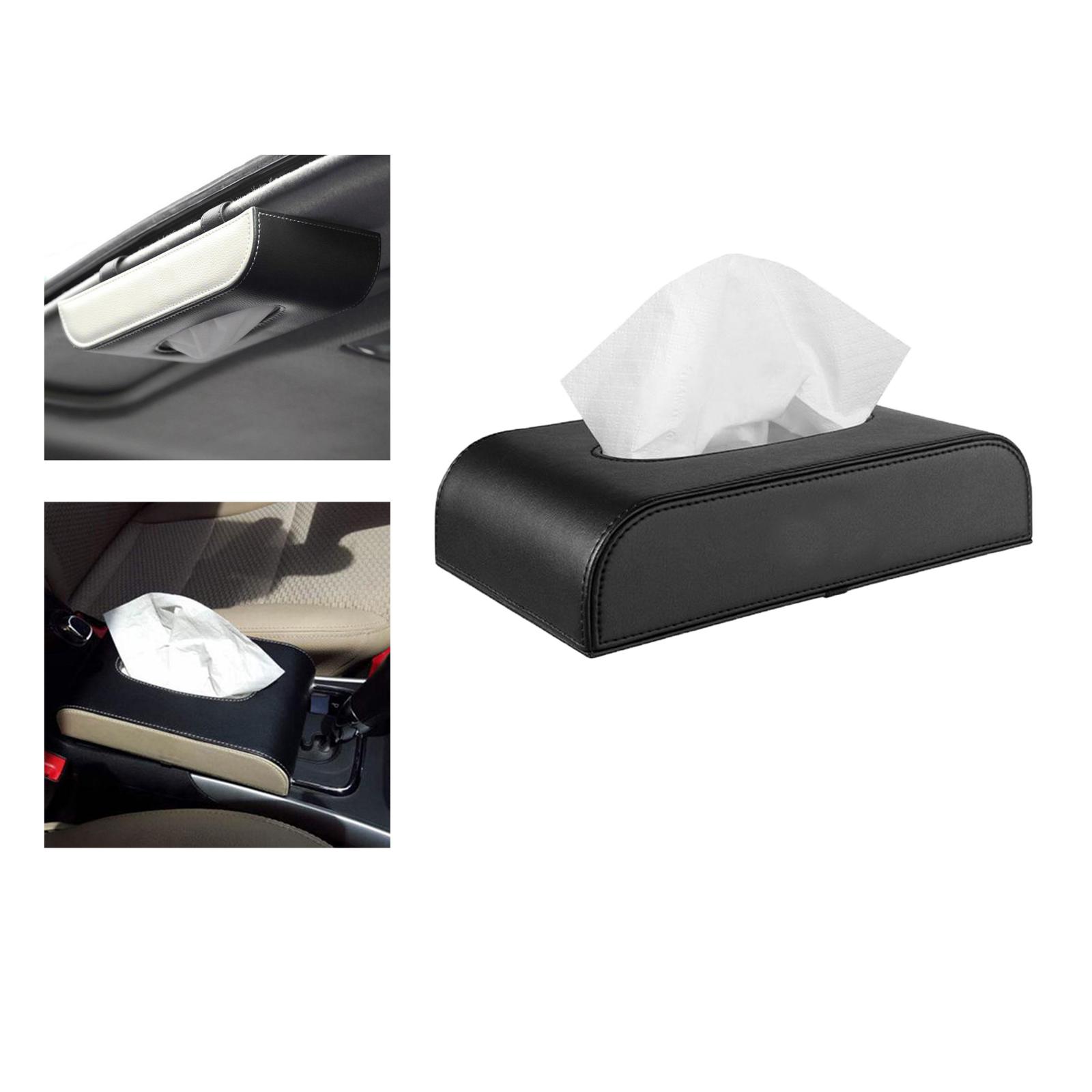 Car Tissue Box PU Leather Tissue Paper Holder Rectangular Box (NO Paper Towel) Replacements Parts