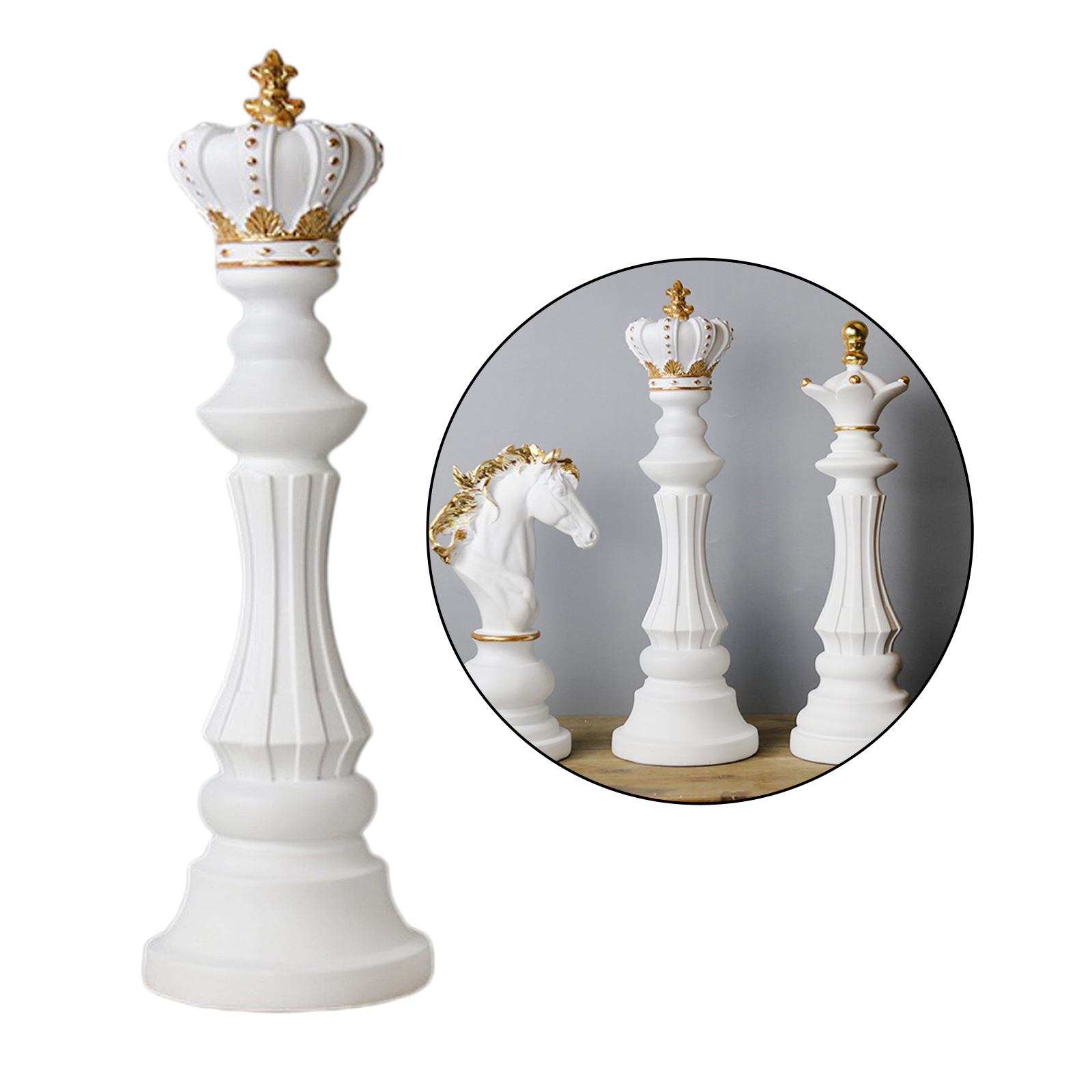 Resin Unique Chess Statue Tabletop Shelf Chessman Figurine Nolvety Ornament