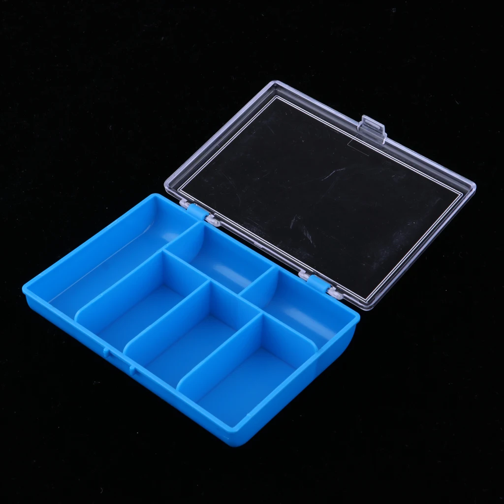 Portable Fishing Lure Hook Box 6 Compartments Hard Plastic Storage Case Container Organizer