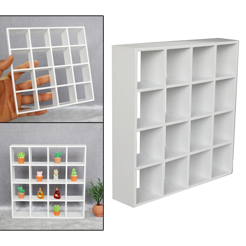 12th Dollhouse Birch Wood Lattice Shelves Bookcase Kitchen Home Furniture