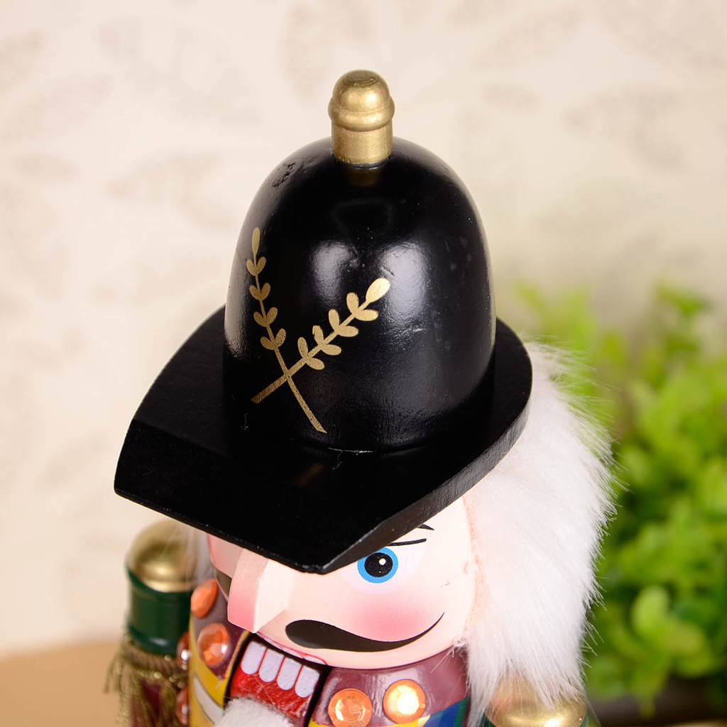 Red 30cm wooden nutcracker soldier figure puppet doll home decor toy