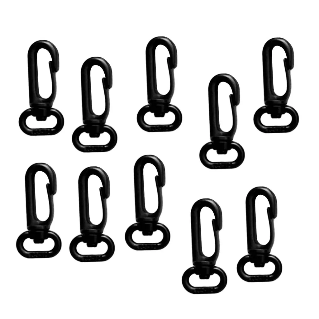 10 Pieces Strong Durable Plastic Swivel Spring Snap Hook Clip Fits 12mm Scuba Diving Webbing Strap Lanyard