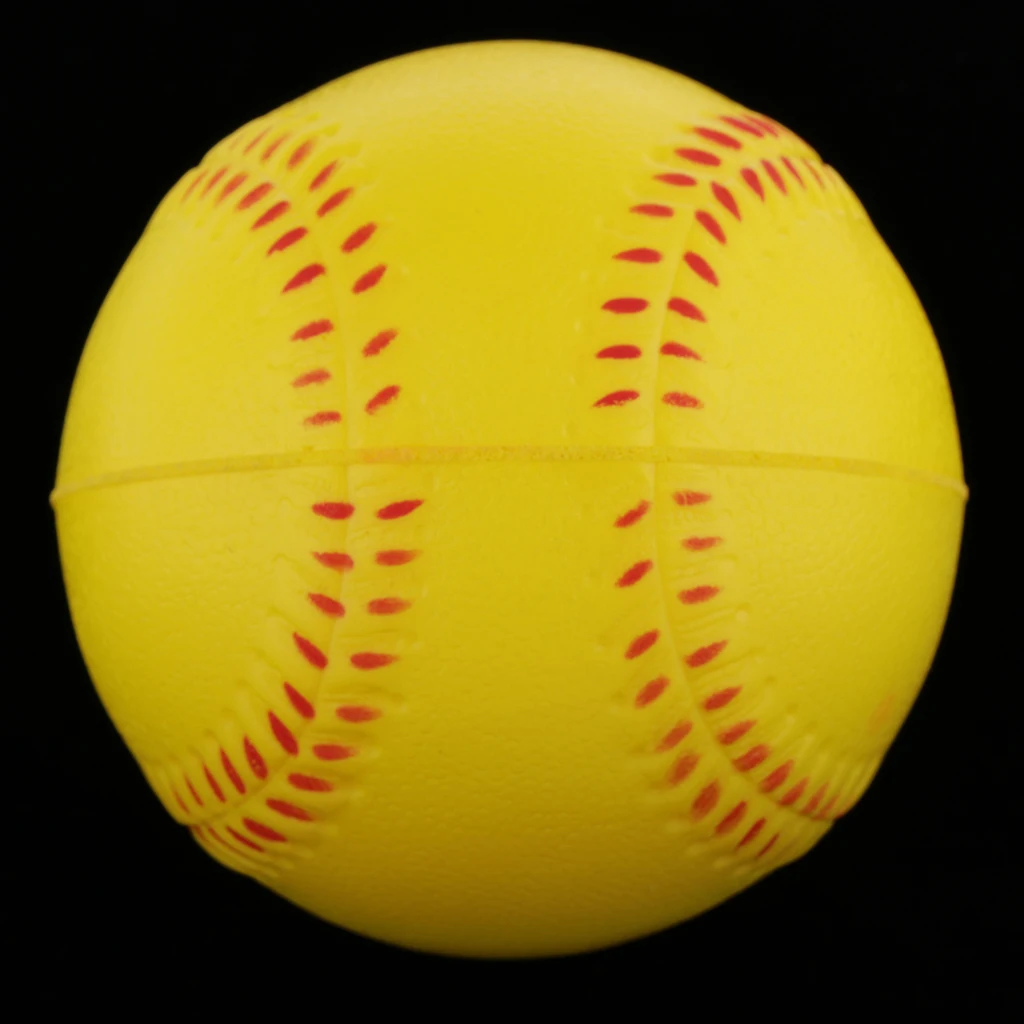 PU Foam Training Ball for Softball and Baseball Practice - Available 3 Sizes, Yellow