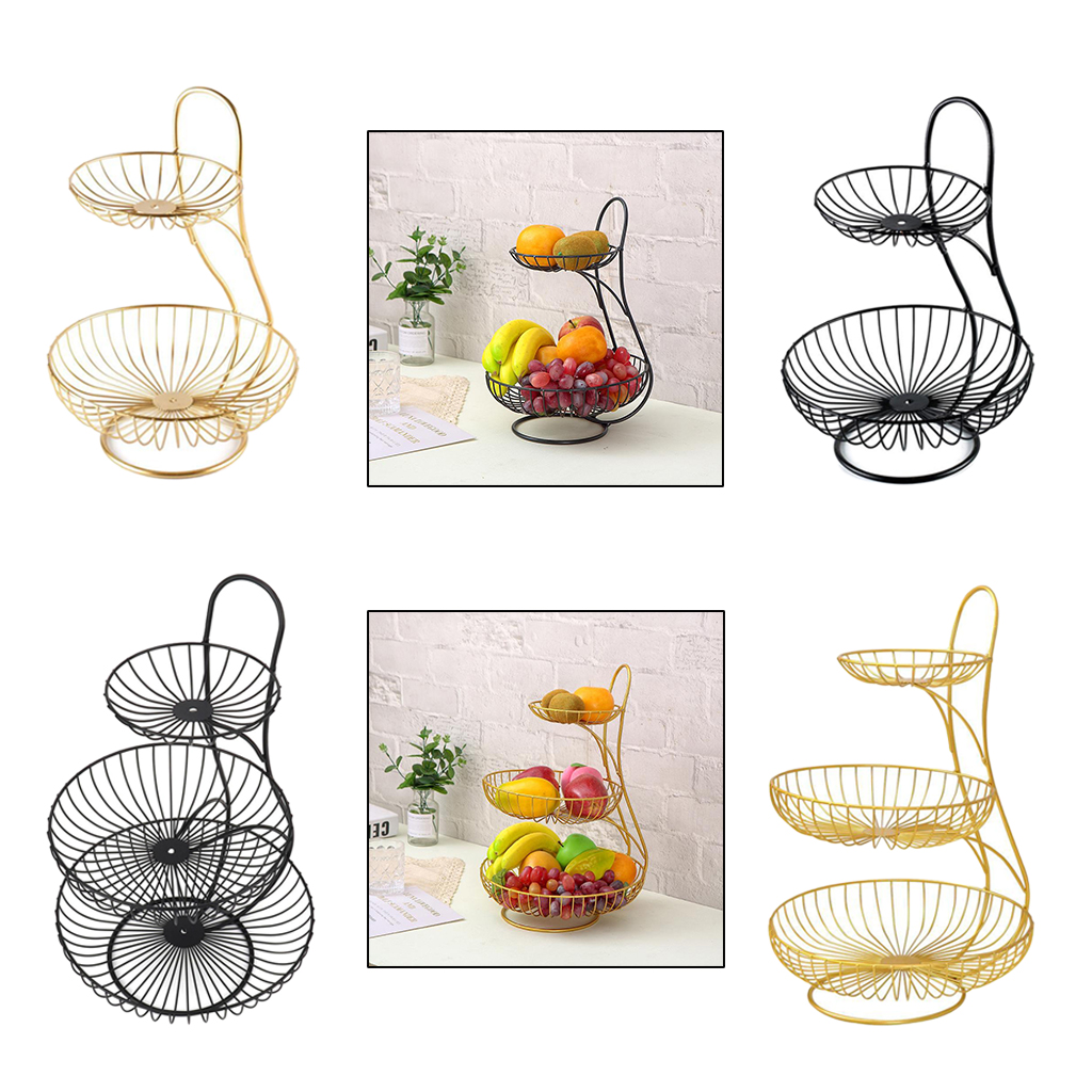 2-Tier/3-Tier Decorative Bowls Modern Fruit Basket Vegetable Storage Home