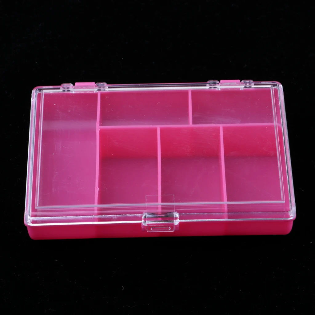 Portable Fishing Lure Hook Box 6 Compartments Hard Plastic Storage Case Container Organizer