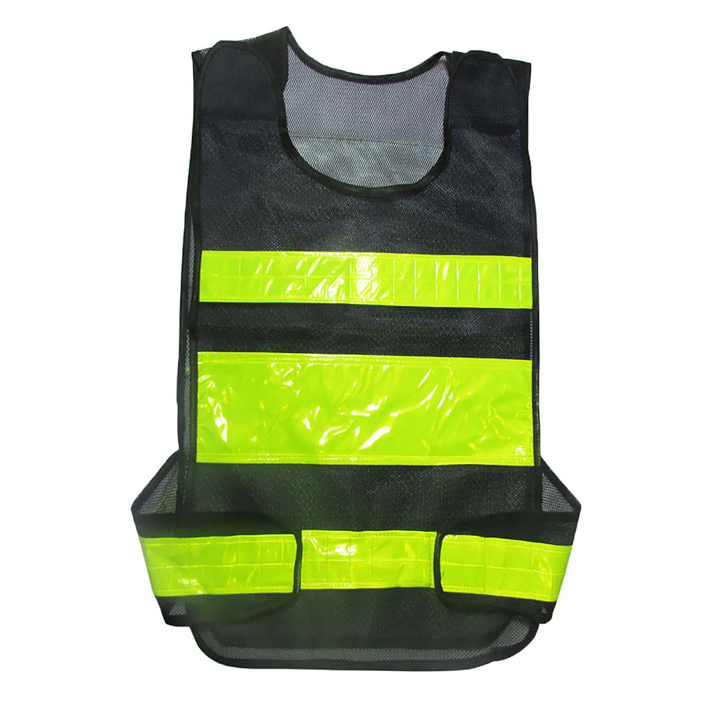 Visibility Reflective Work  Vest Gear Stripes Jacket Band -Black