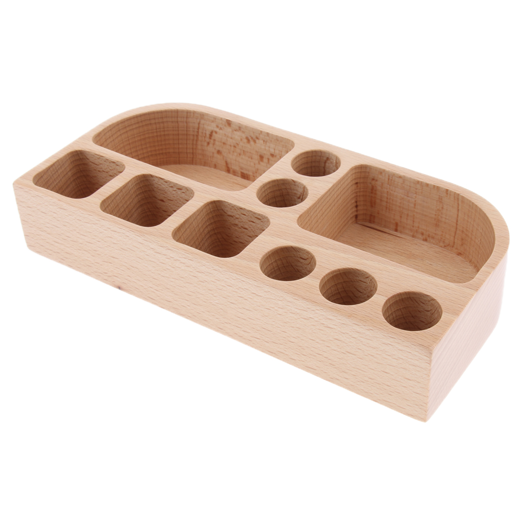 Wooden Cosmetic Makeup Organizer Storage Case Display for Bathroom Dresser and Countertop, 7.6 x 3.7 x 1.4 inch