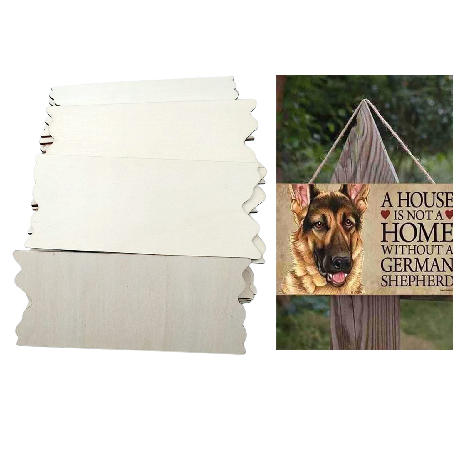 24Pack Unfinished Wood Plaques Cutout Wooden Sign Board DIY Crafts Ornament