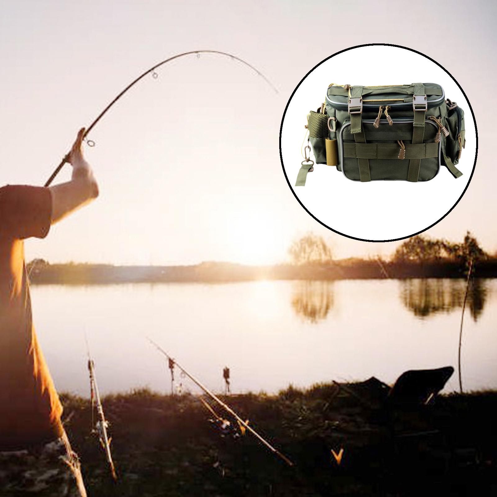 Portable Fishing Bag Tackle Storage Water-Resistant Oxford Cloth Waist Gear Pack for Sea Fishing Hiking Hunting Camera Saltwater