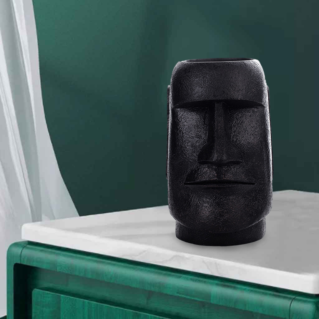 Ancient Easter Island Statue Resin Decor Accents Antique Roman Portrait for Living Room Desk Bedroom Ornaments