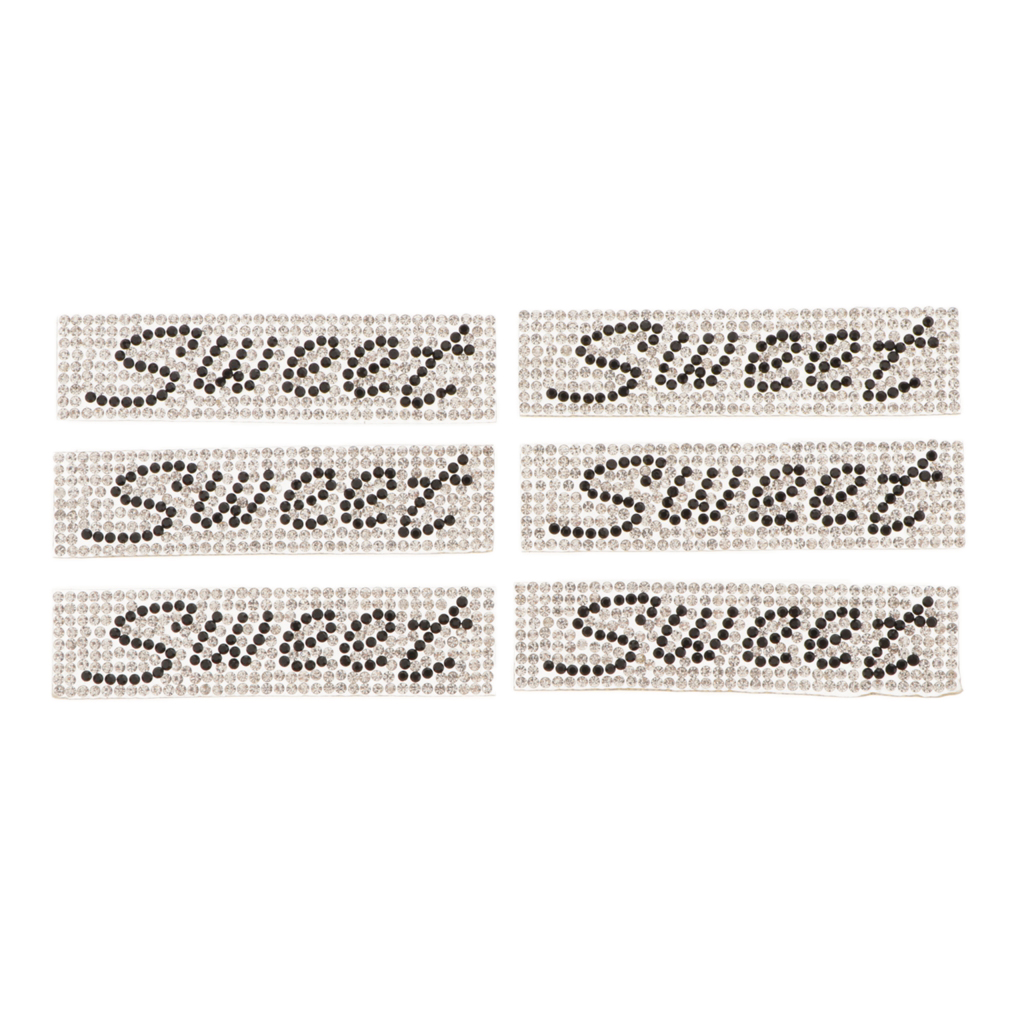 6Pcs Crystal Rhinestone Applique Lady Bridal Dress Bag SWEET Patches Badges