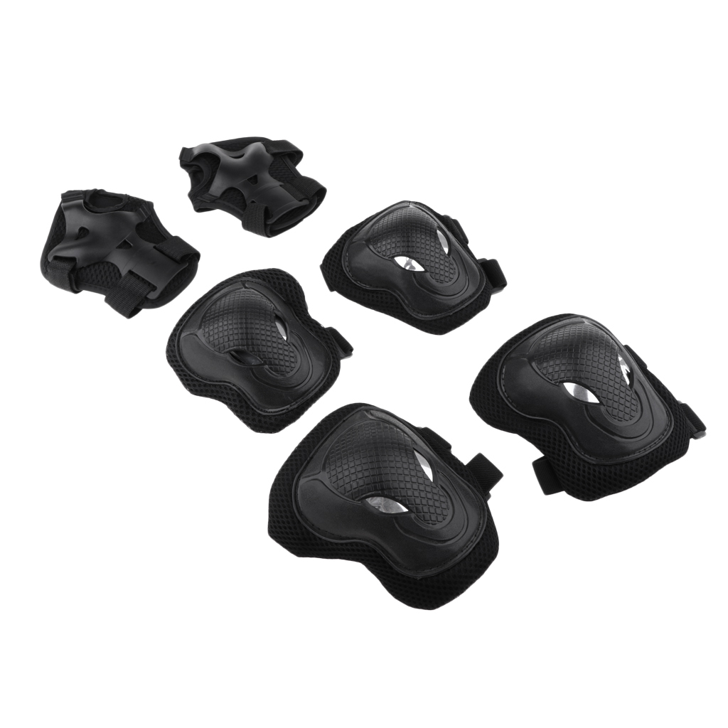 6Pcs Adults Roller Skating  Scooter Knee Wrist Guard Elbow Pad Adjustable