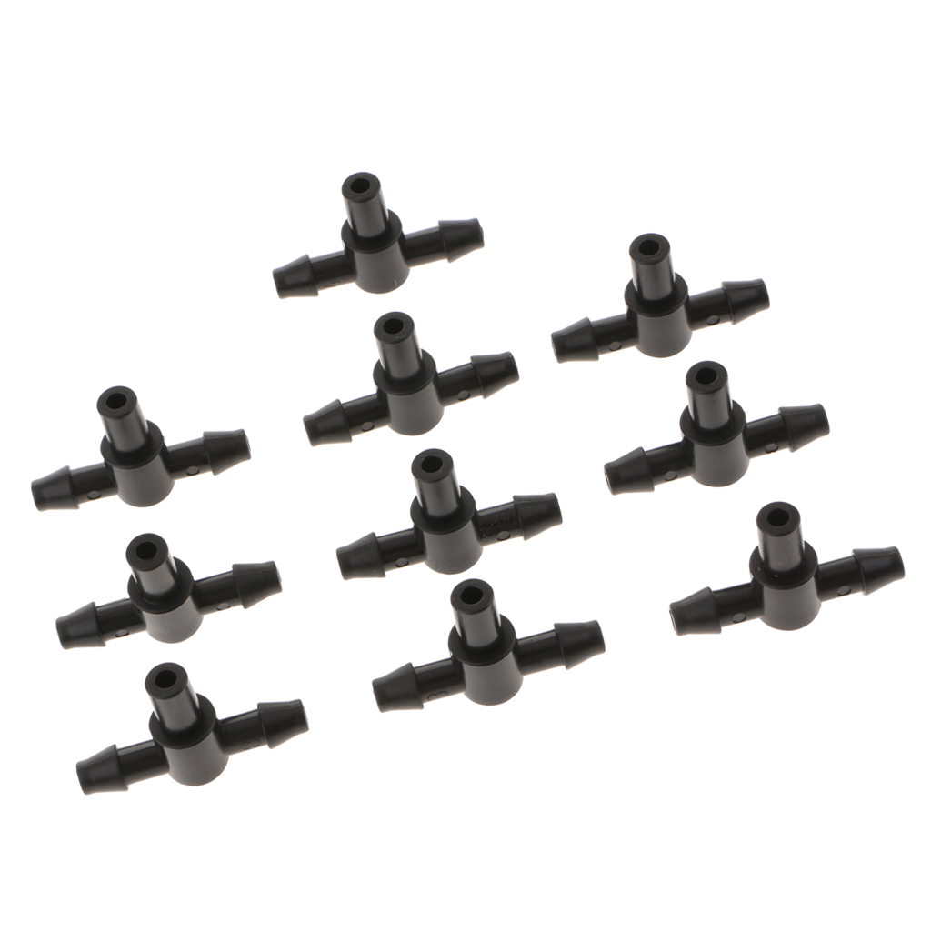 10pcs 4/7Flat T-Type Capillaris Micro Drip Irrigation System Hose Watering