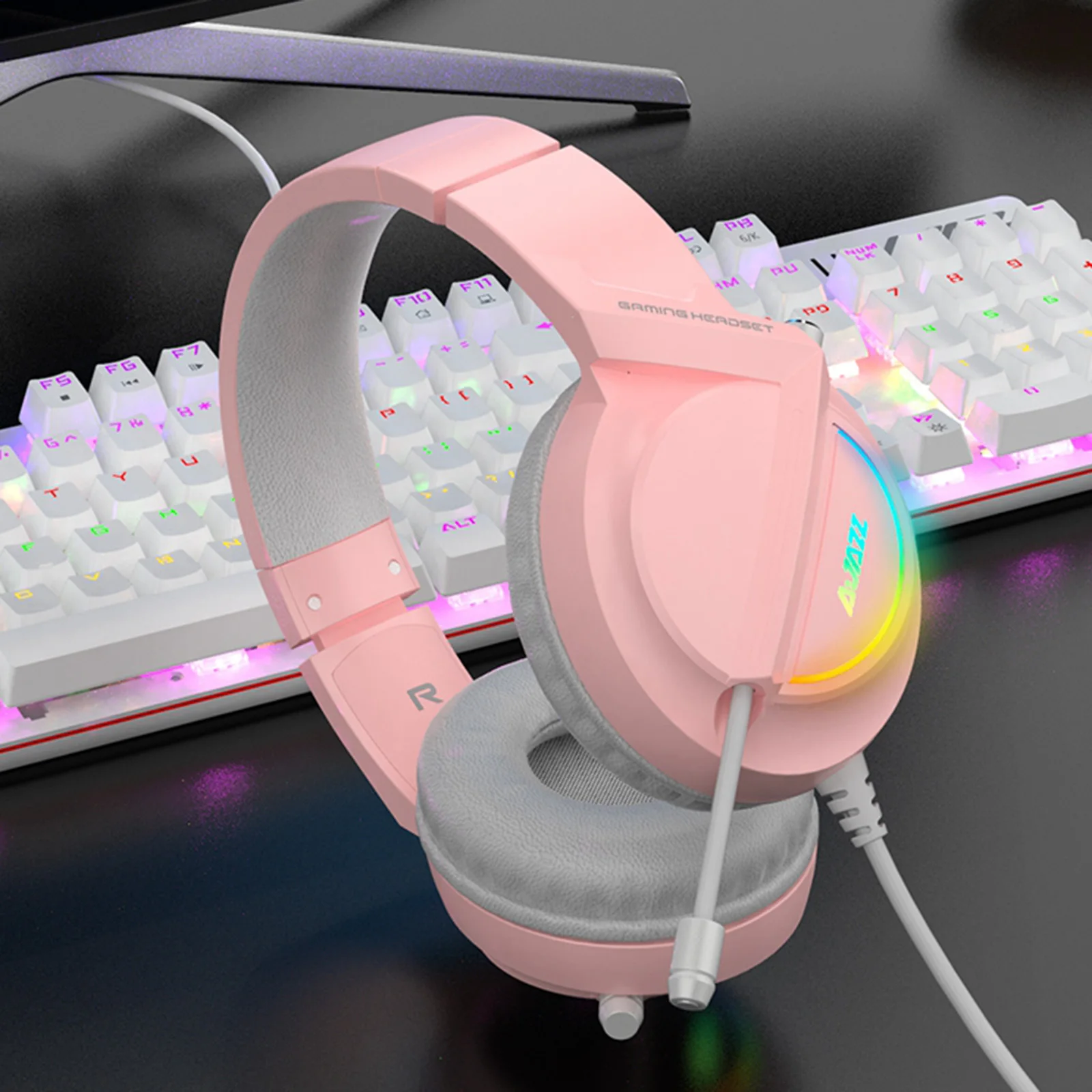 Ajazz AX365 Gaming Headset 7.1 Channel Surround Wired Headphones w/ Retractable MIC For Desktop Laptop