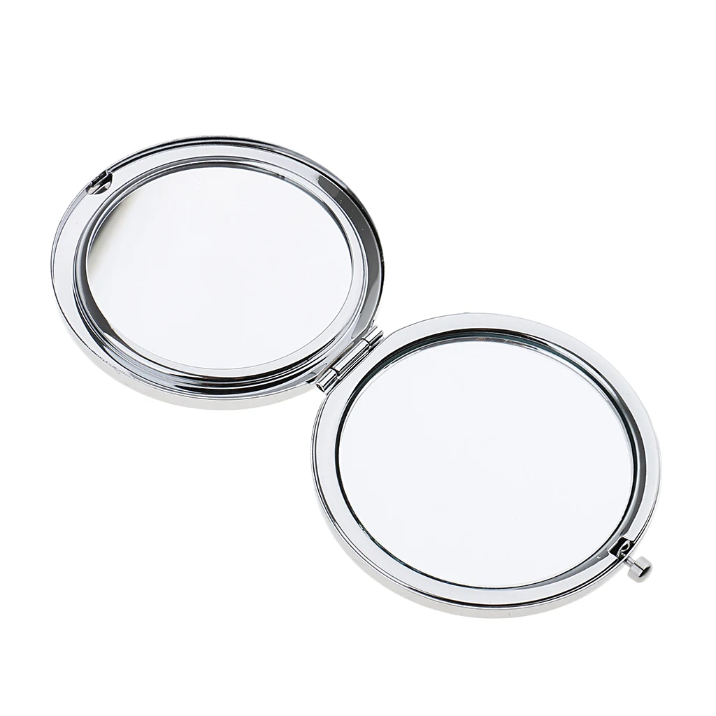 1x Clear Folding Round  Compact Makeup Cosmetic Mirror Portable Useful