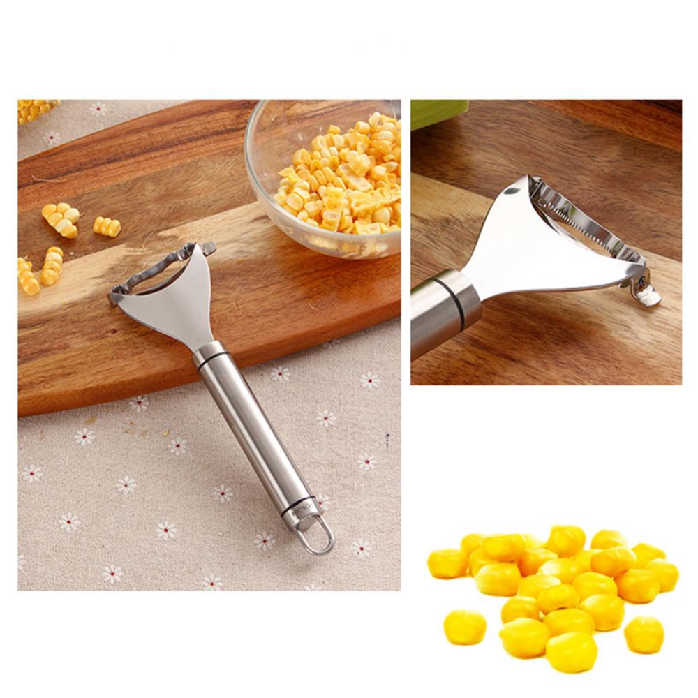 Stainless Steel Corn Slicer Peeler Thresh-er Cutter Kern-el Remove Kitchen Tool