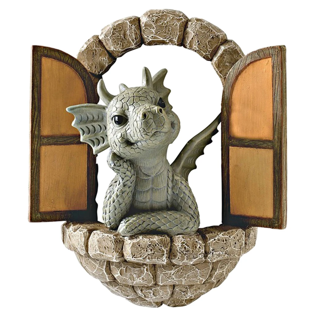 Decorative Outdoor Dragon Garden Statue Resin Statue Lawn and Yard Decoration Weather-Resistant Finish