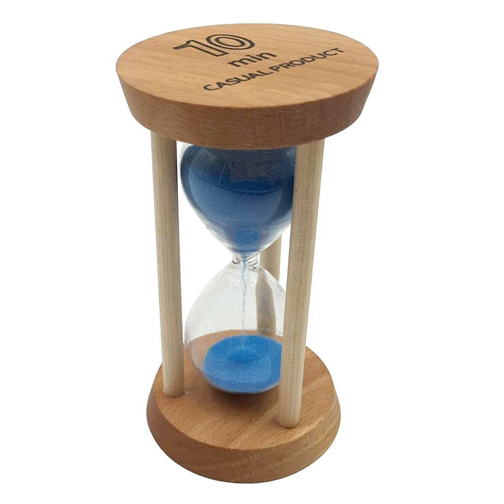MagiDeal 10 Minutes Hourglass Timer Blue Lid & Sand 
