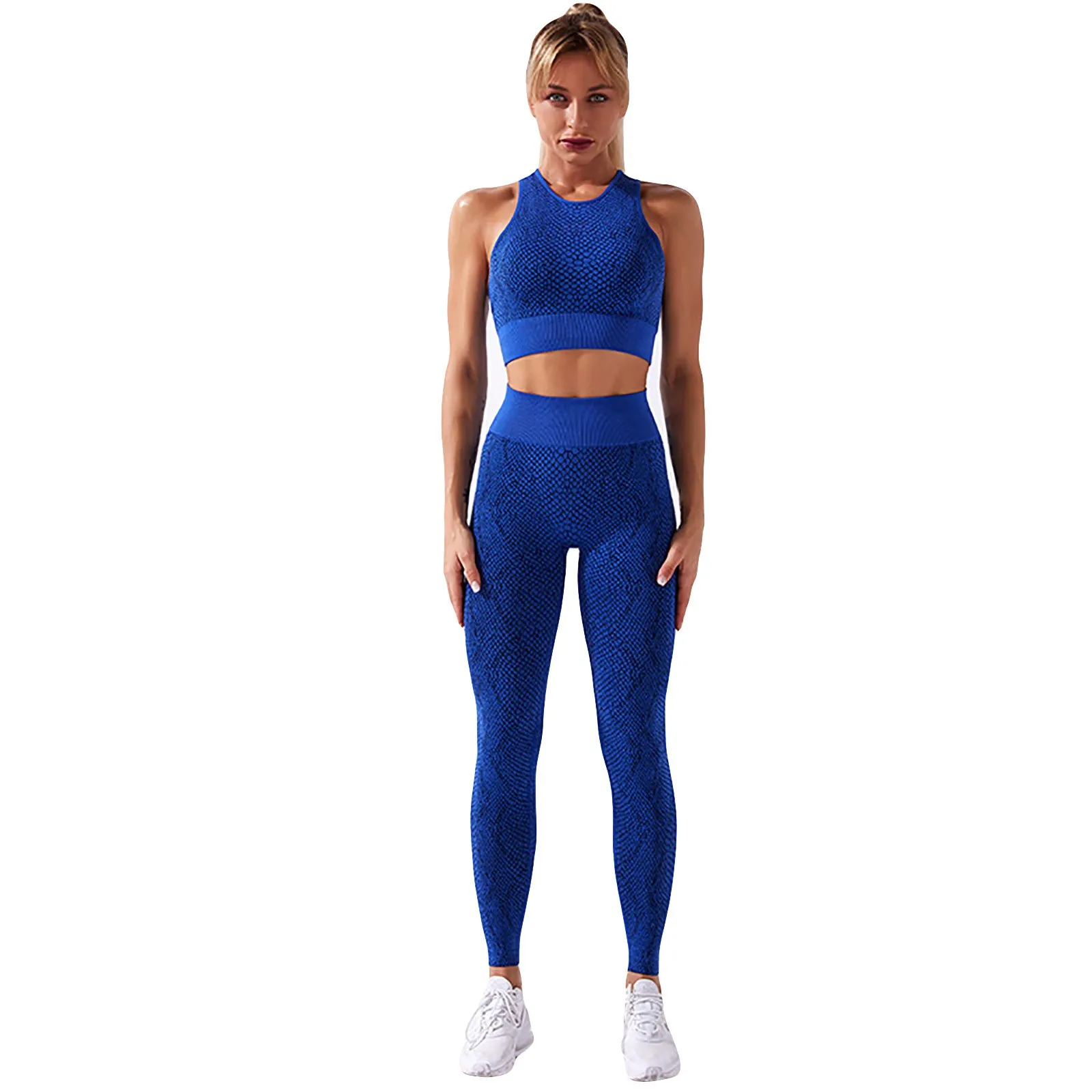 GRT Fitness Hf2c49fa4ef3045749e256506c68d2607D Seamless Women Yoga Set Workout Shirts Sport Pants Gym Clothing Short Crop Top High Waist Running Leggings Sports Set 2021 