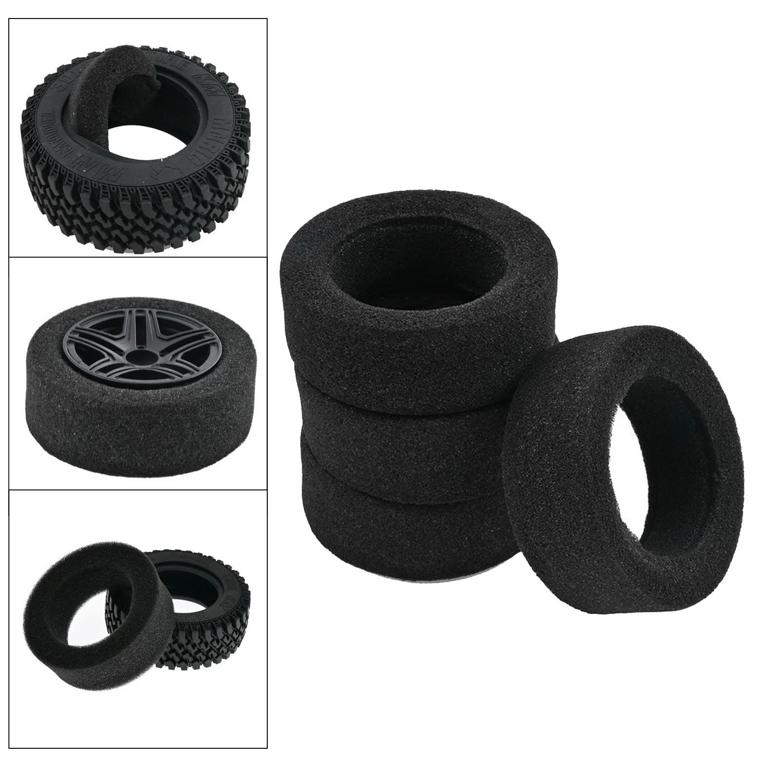 4x Sponge Wheel Tyre Foam Insert for MN86 MN896S 1:12 RC Car Trucks DIY