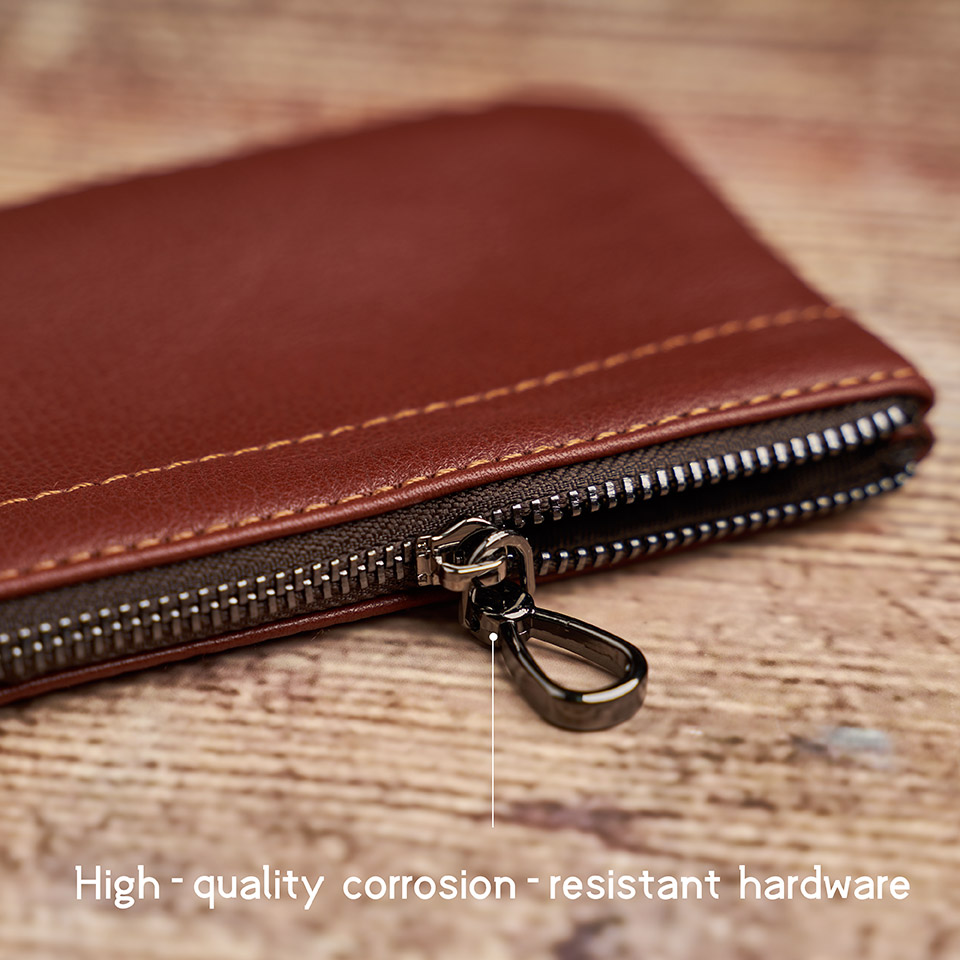 NUPUGOO 2021 Kleine Geldbörse Aus Echtem Leder Mini Karte Brieftasche Männer Frauen Casual Kleine Tasche Zipper Tasche Schlüssel Halter Geld taschen – Detail 8