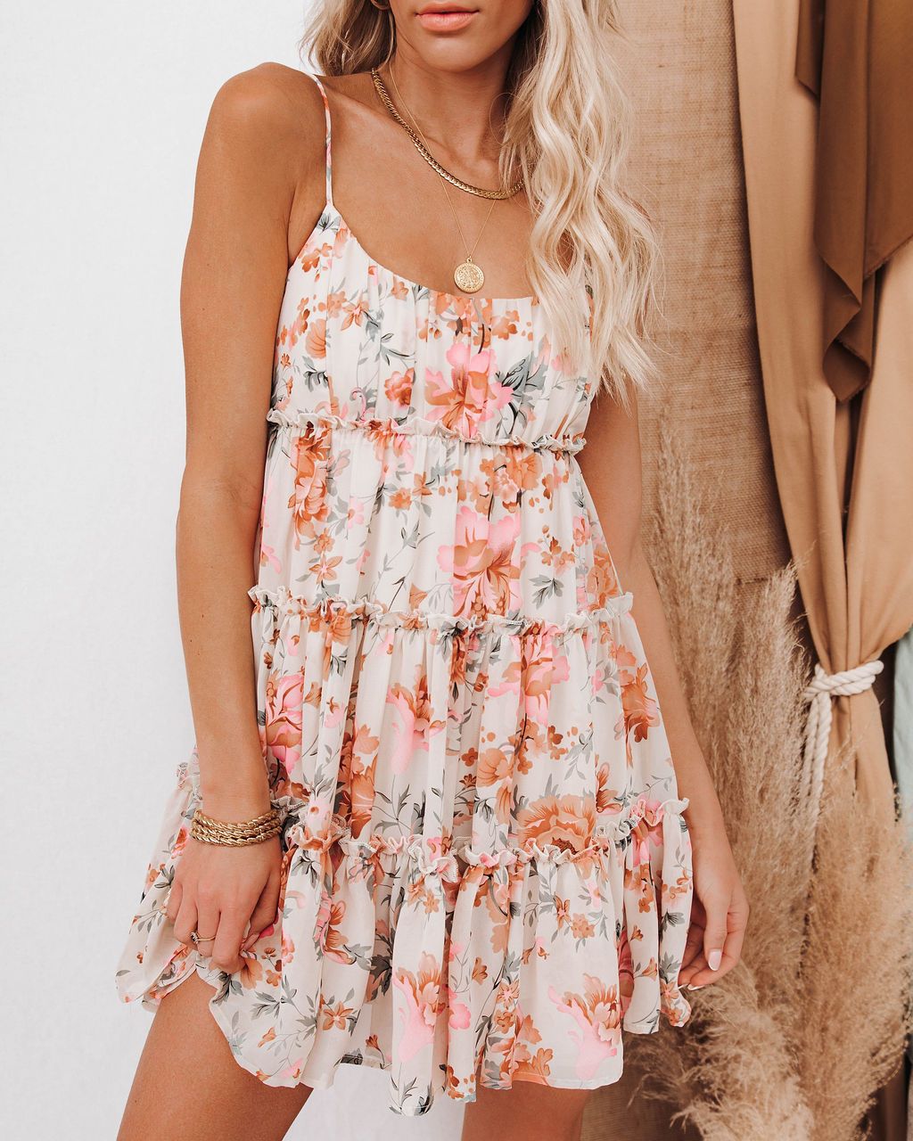 Waliicorners Ruffle Short Dress Casual Loose Beach Party Dresses Bohemian Floral Dress Sleeveless Spaghetti Strap 8 Hf2d629da188e4ce18a196b1658786d673