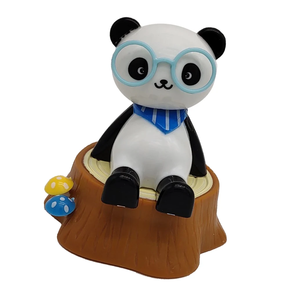 Solar Powered Dancing Panda Swing Figure Joke Toy Home Car Ornament 