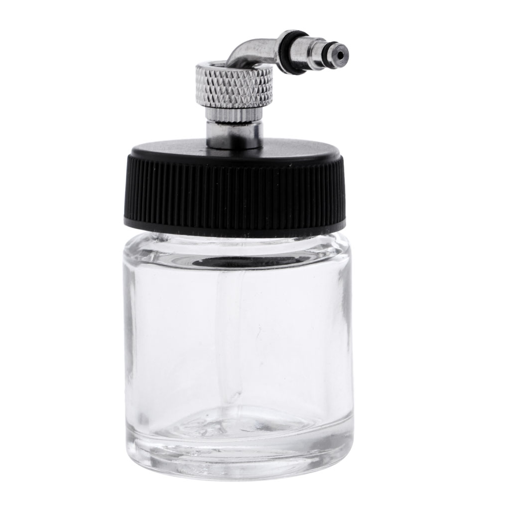 22CC Clear Dual-Action Side-Pot Airbrush Glass Bottle Airbrushing Paint Cup