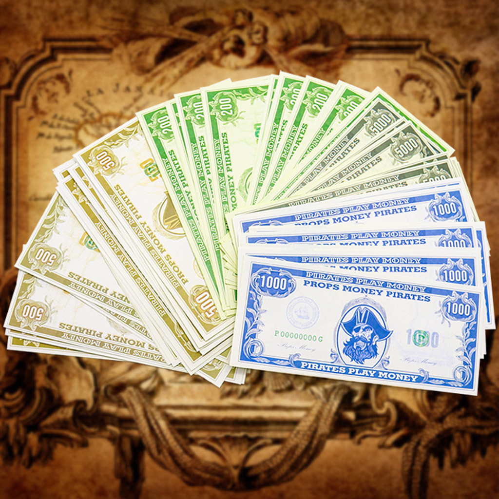 100pcs Pirate Replacement Paper Play Money Props Toy Board Game Bills