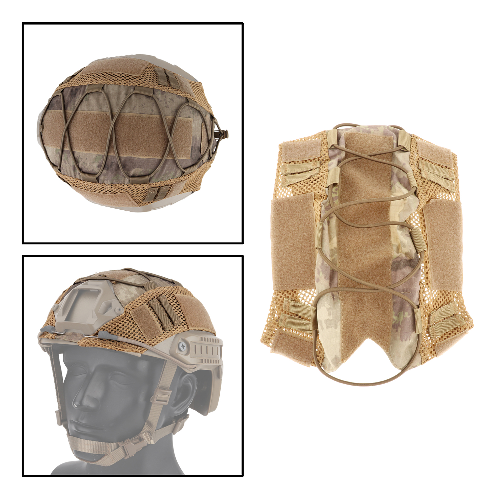 Multicam Helmet Cover Cloth Protector No Helmet for  Paintball Fast Helmet, One Size Fits All