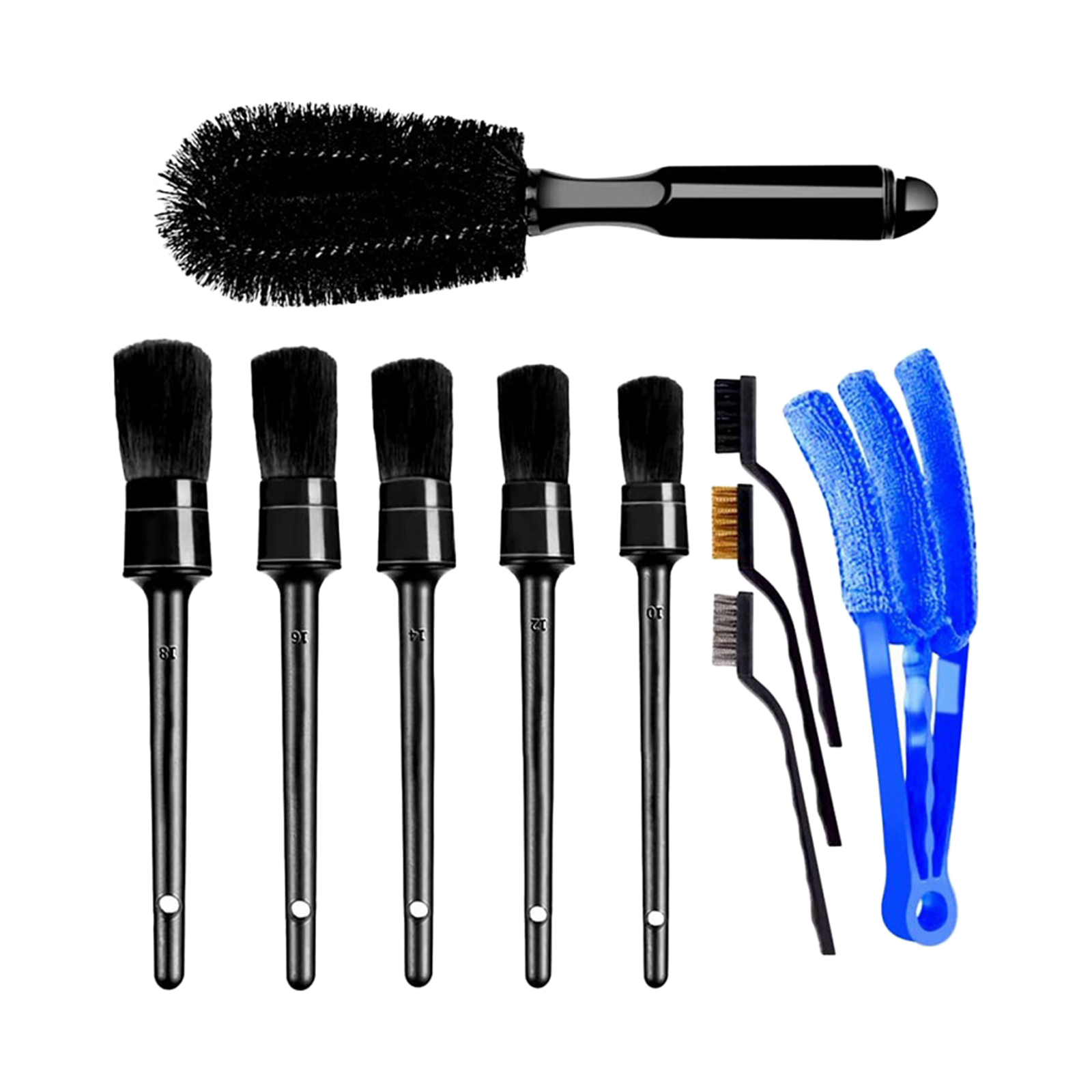 10 Packs Multi-Purpose Vehicle Detailing Brush Kit Wheel Clean Brush Set