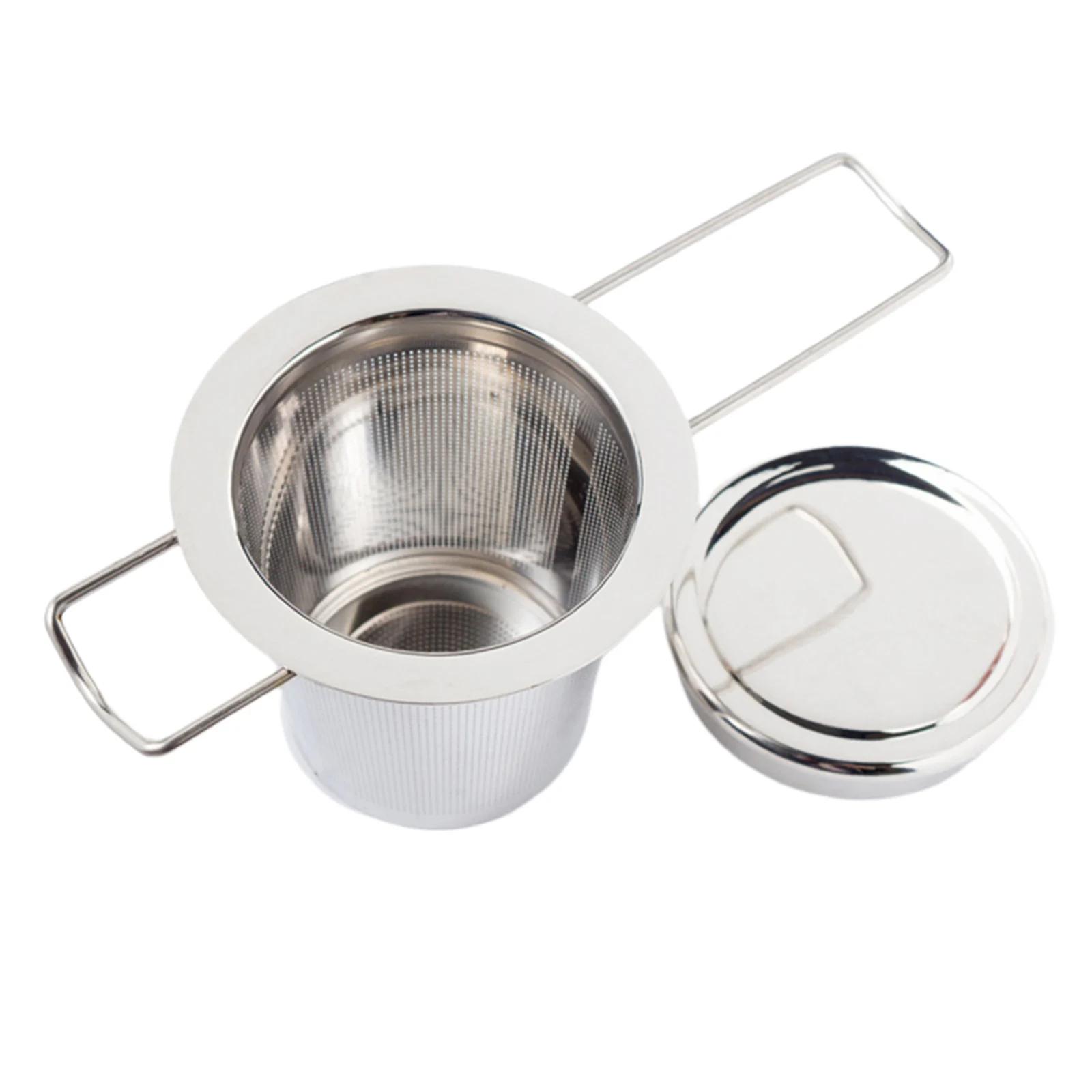 Stainless Steel Tea Infuser Tea Filter Steeping Mesh Strainer with Lid Tea Accessories