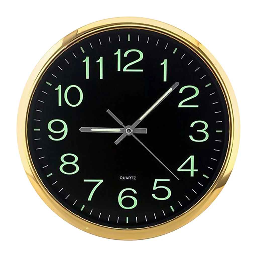 12`` Modern Large Luminous Wall Clock with Night Light Non-ticking Decor