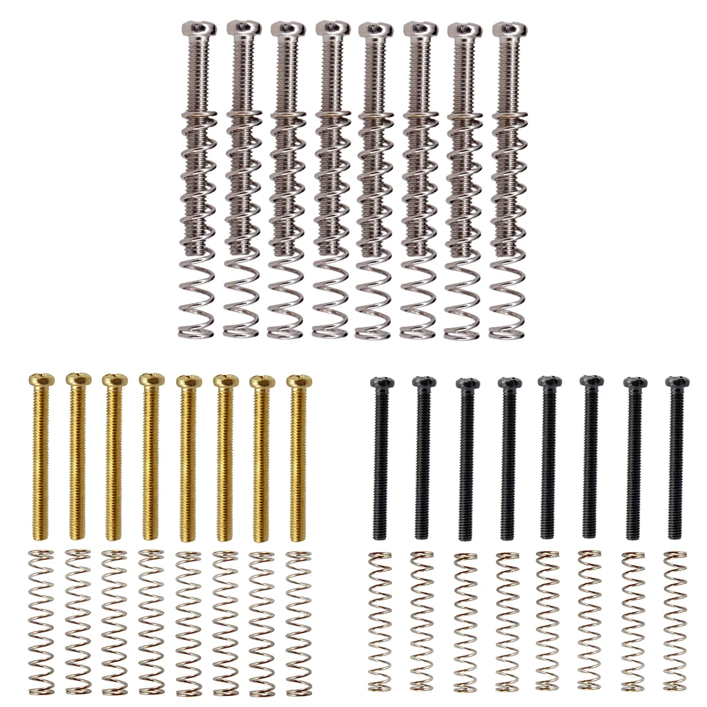 8 pair Metal Humbucker Double Coil Pickup Ring Cover Mounting Screws Springs for Electric Guitar Pickup Frame