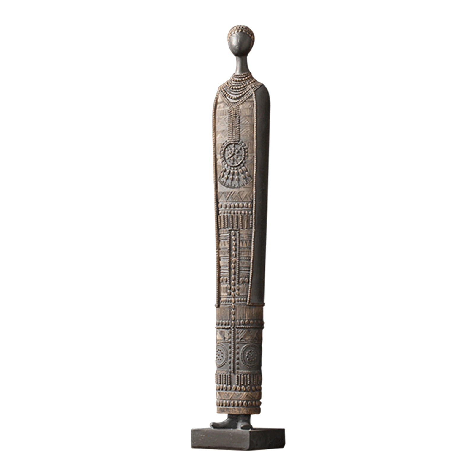 Resin Statue Sculpture Ethnic Style African Figurines Creative Vintage Living Room Decoration Crafts Home Decor Ornaments Gift