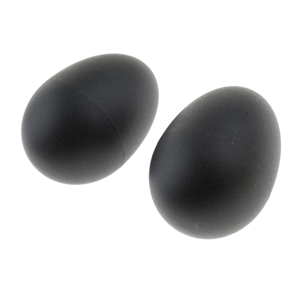 Pack of 2 Plastic Egg Shaker Black Kids Baby Toddler Preschool Musical Rattle Toy