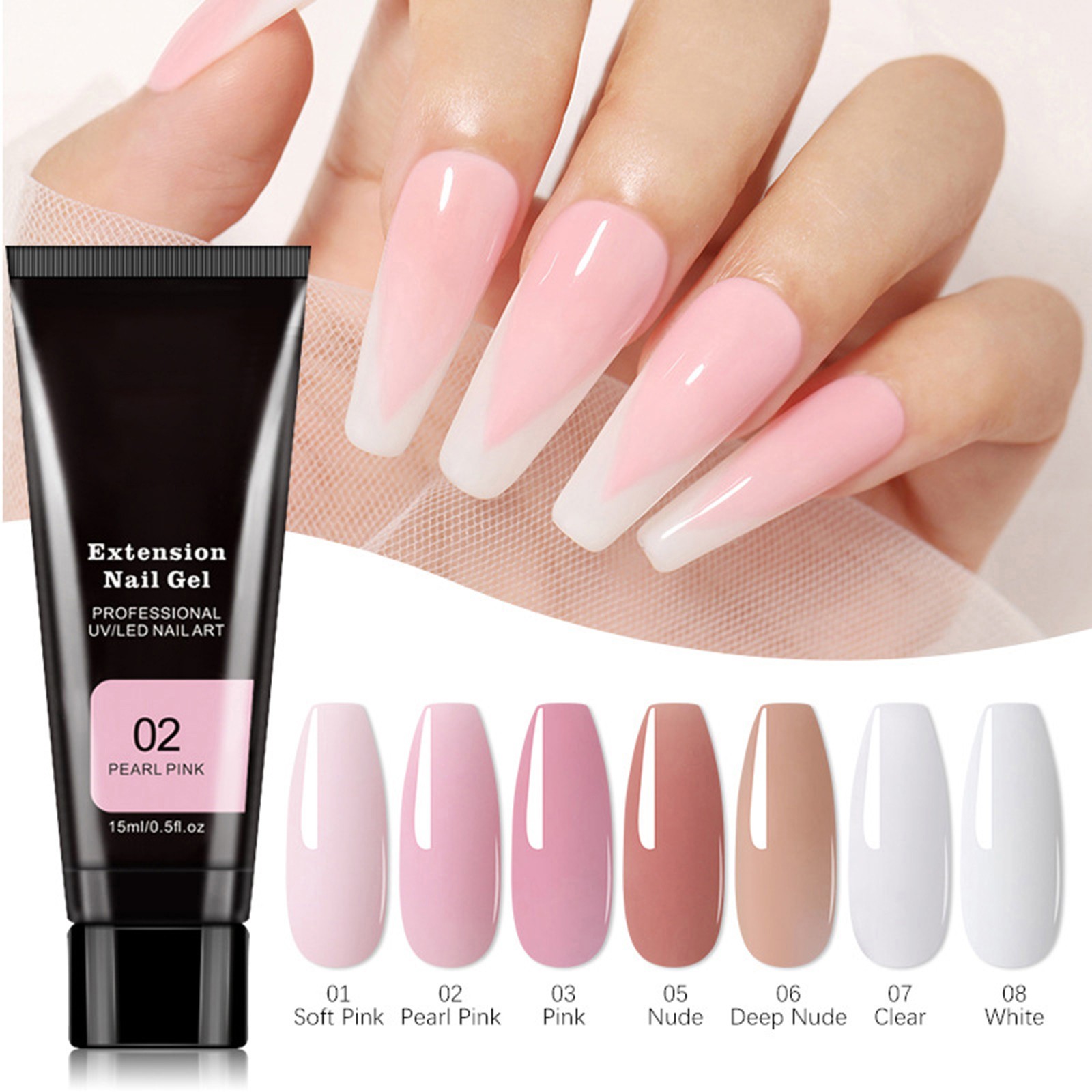 150ml Nail Extension Starter Set With 15 Ml X 7 Colours Suitable For