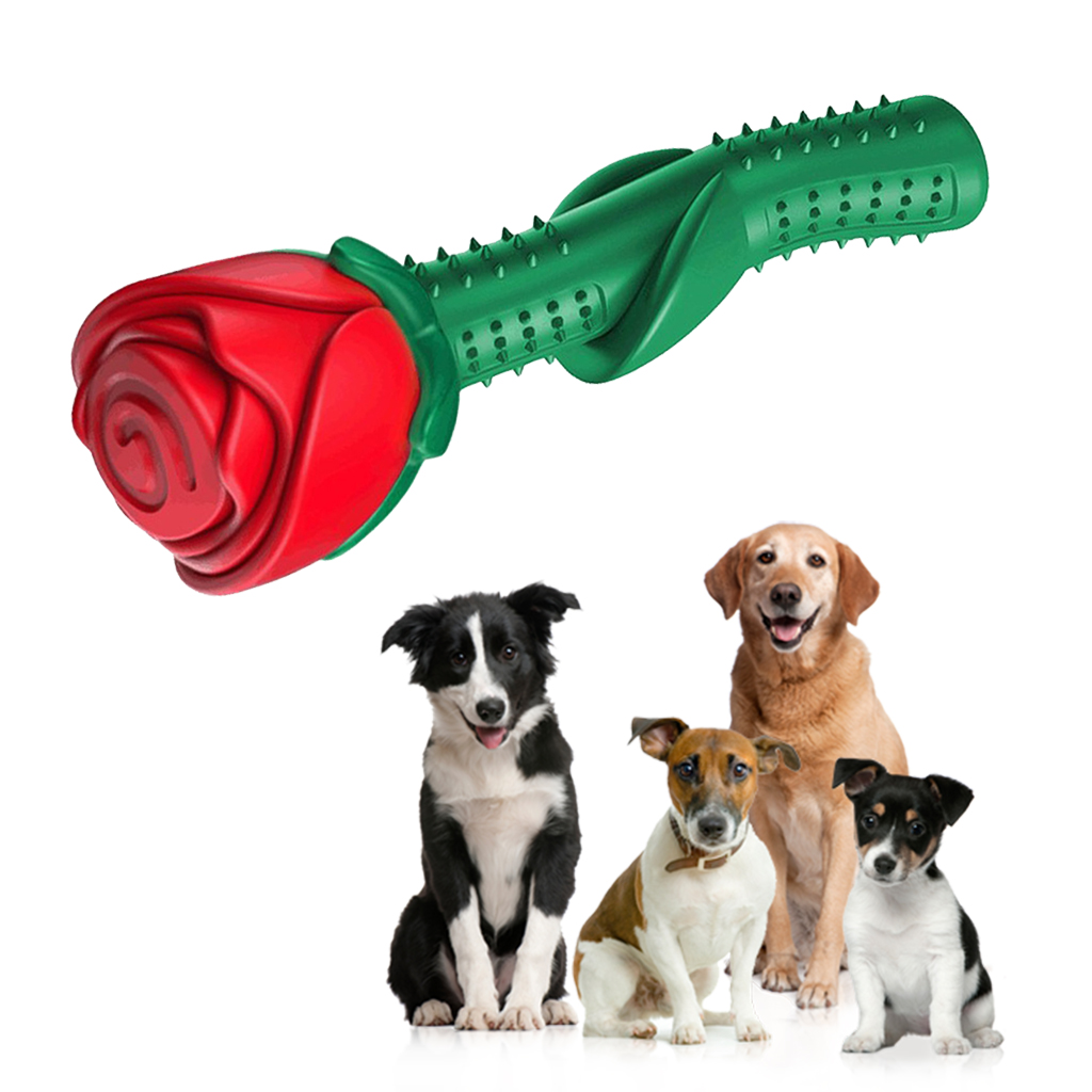 Practical Rose Shaped Puppy Dog Chew Toy Bite Resistant Molar Teeth Cleaning Training Pet Supplies