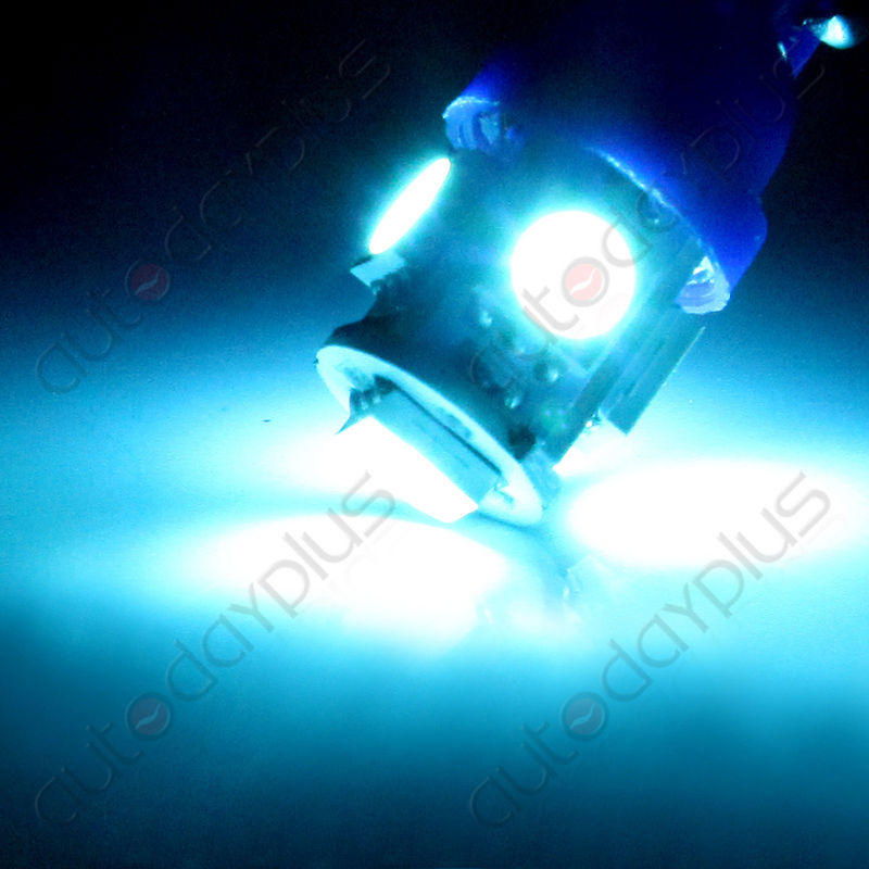 10X Ice Blue T10 Wedge 5050 5SMD W5W 168 194 2825 175 12961 LED Dash Light
