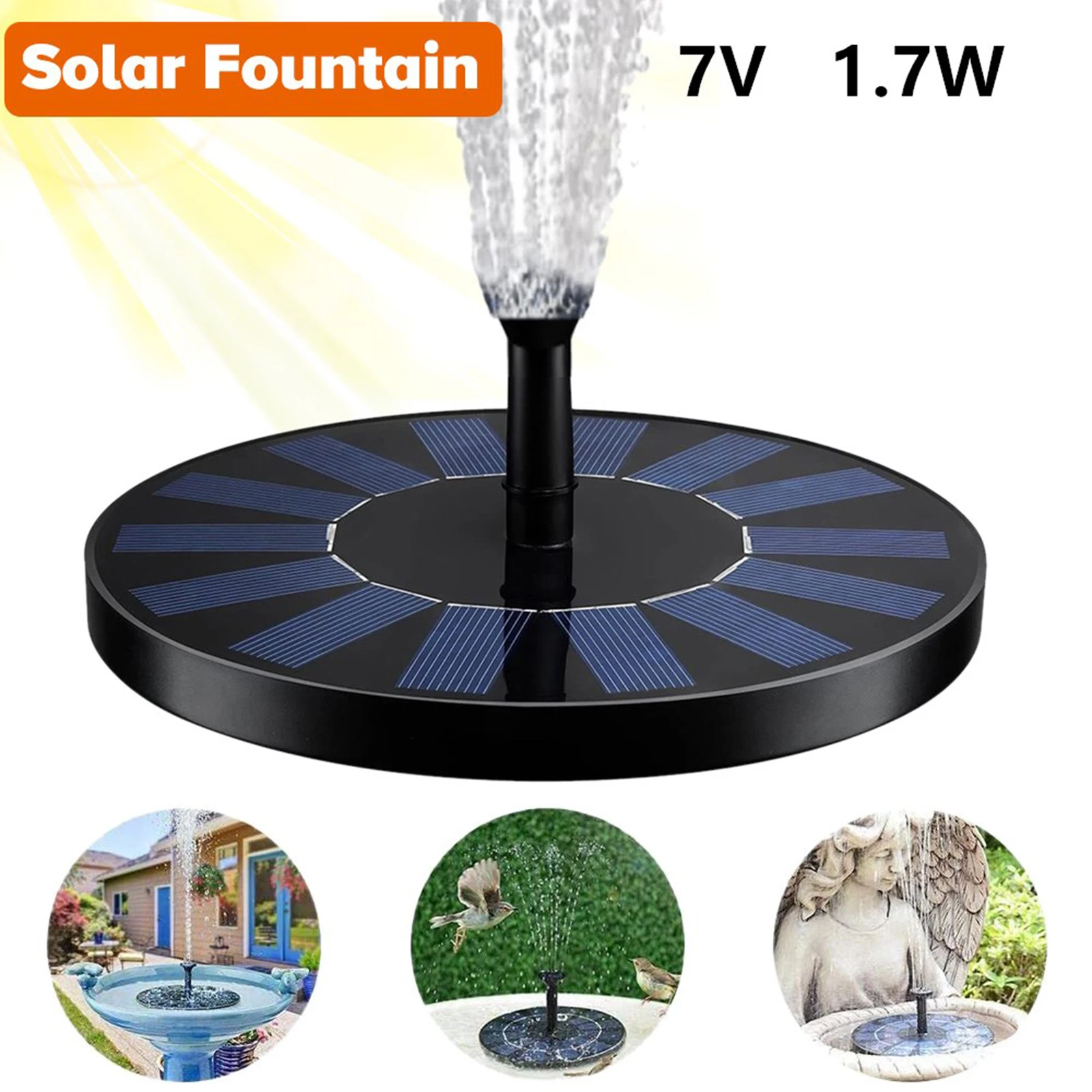 Floating Solar Fountain Water Fountain Decoration Pool Pond Solar Panel Powered Water Pump for Outdoor Garden Patio Fish Tank
