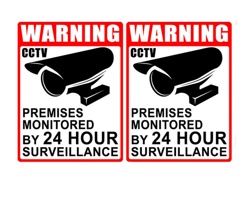Premises Monitored By 24 Hour Video Surveillance Security Sticker Decal Sign 