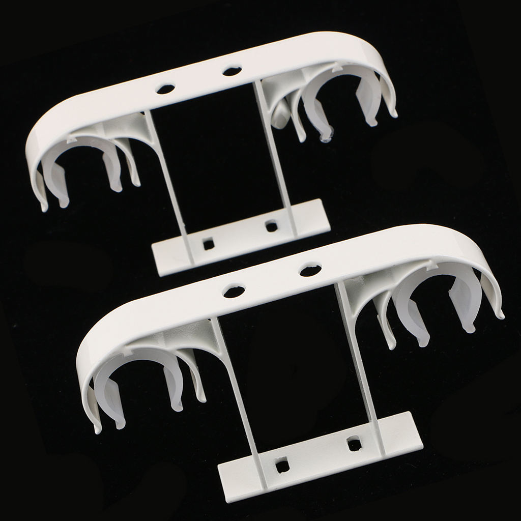 2 Piece Aluminum Alloy Double Curtain Rod Bracket Holder Ceiling Mounted