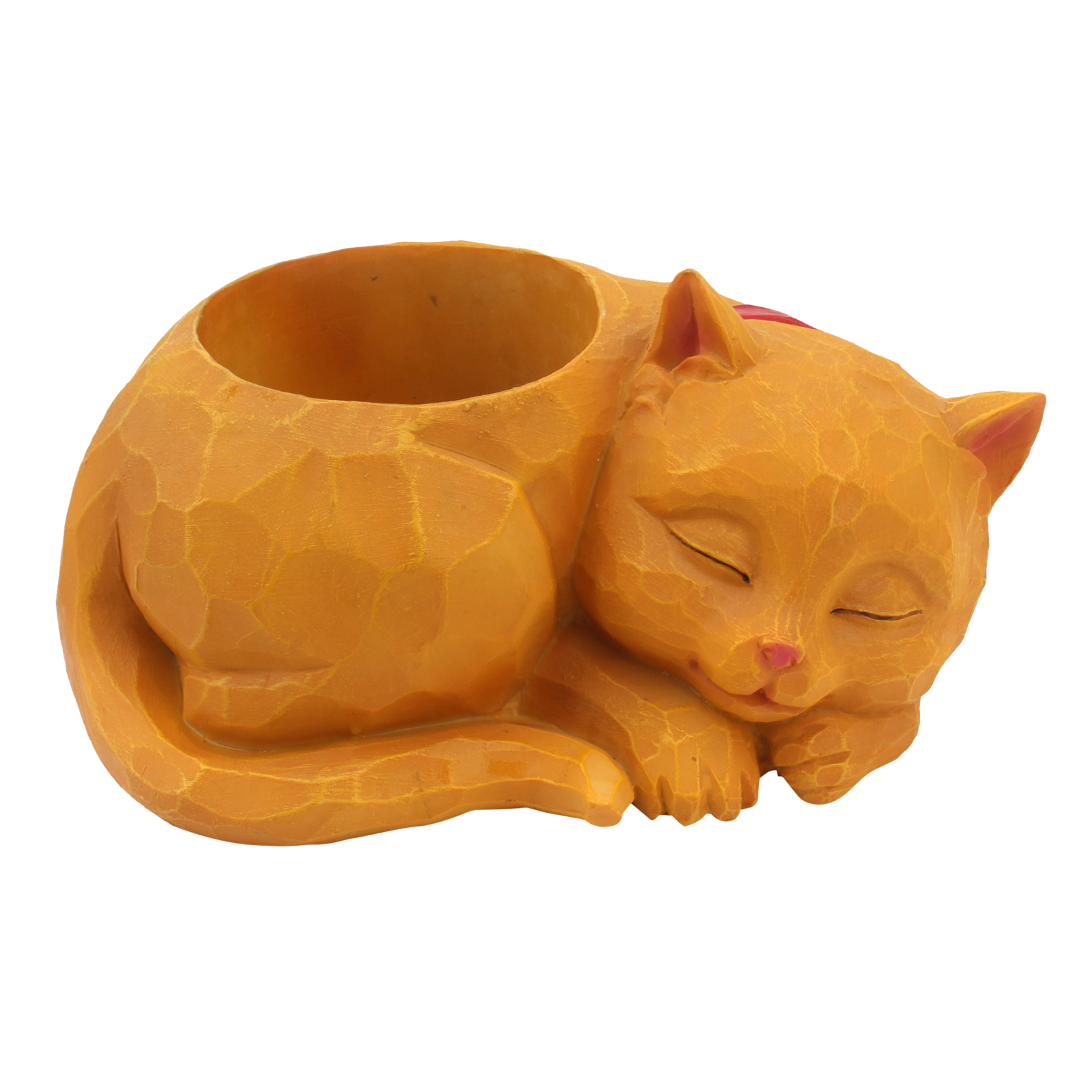 Lovely Sleeping Cat Succulent Cactus Flowerpot Resin Herb Planter Container for Home Office Decoration