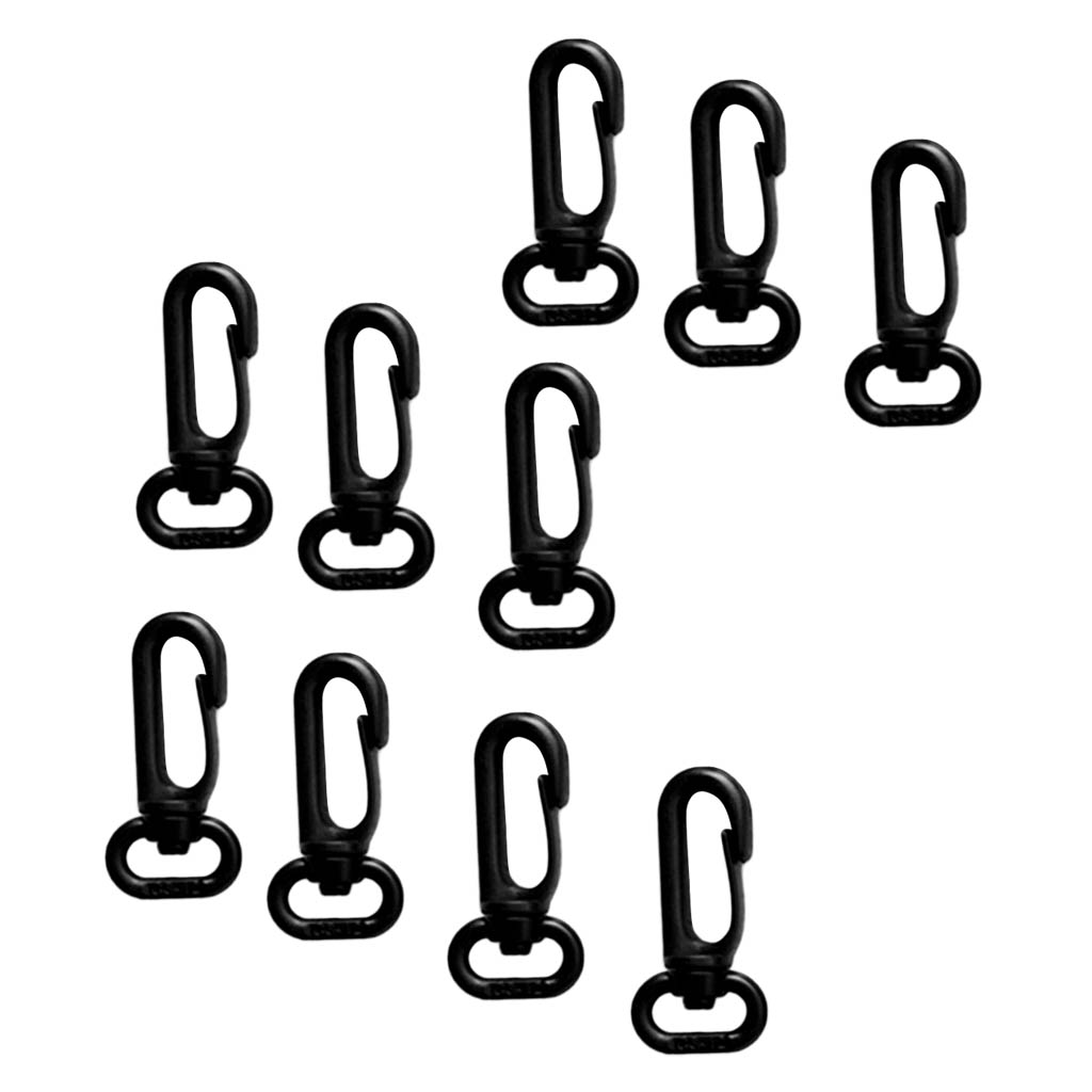 10pcs Snap Hooks with Swivel Outdoor Sports Snap Hooks Black