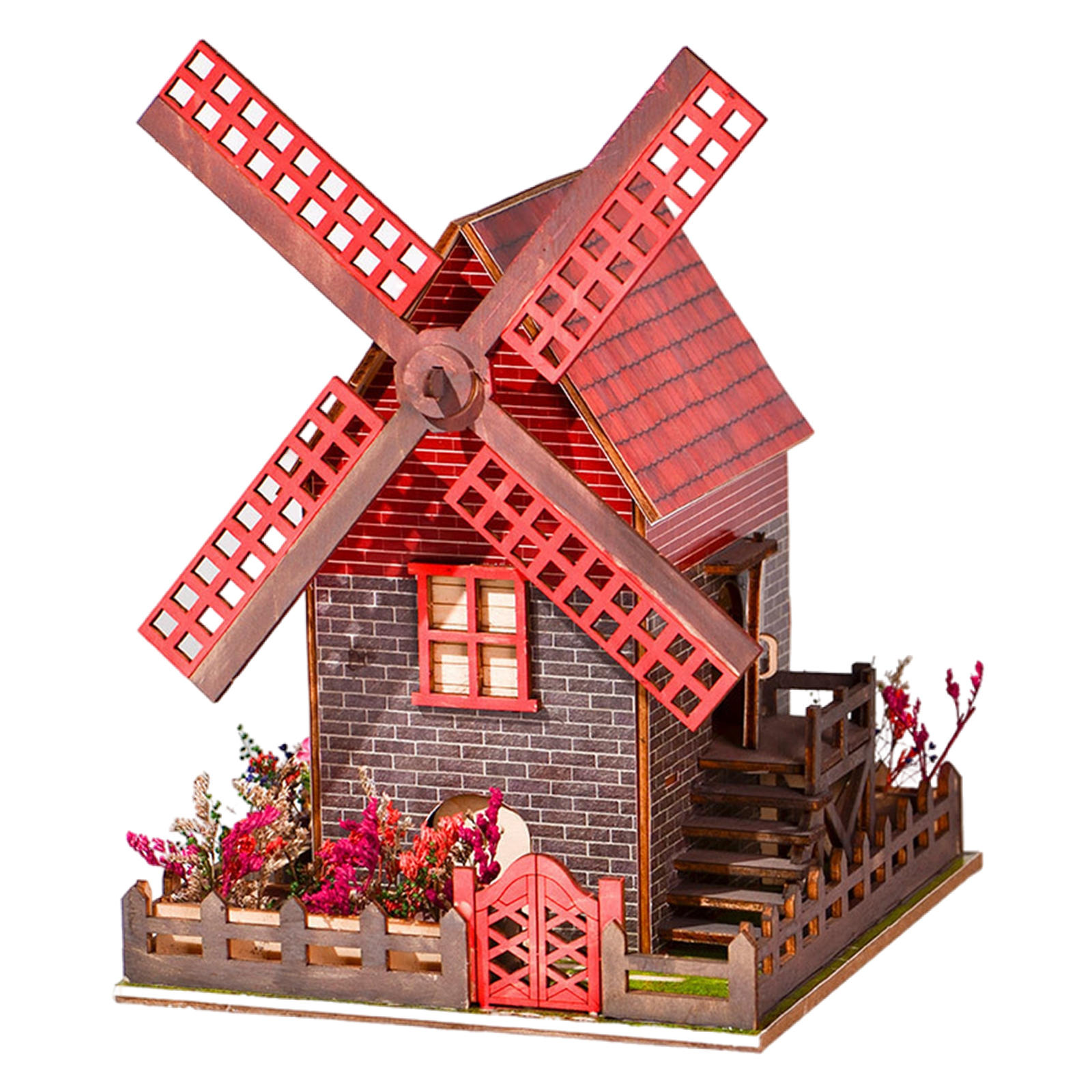DIY Hut Windmill Cottage Model Educational Toys Handcraft Toys for Living Room Cabinets