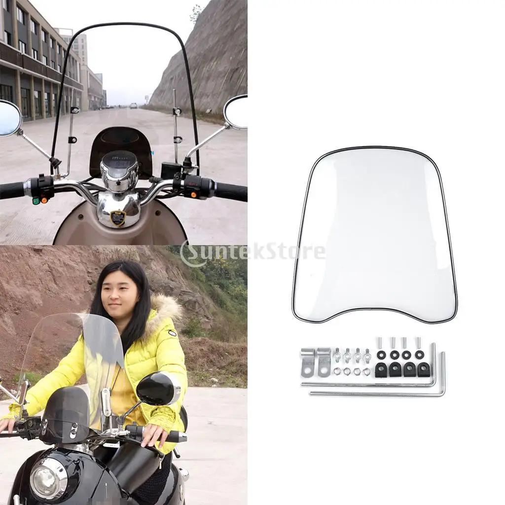 Transparent Clear Front Windshield For Motorcycle Motorbike Scooter ATV