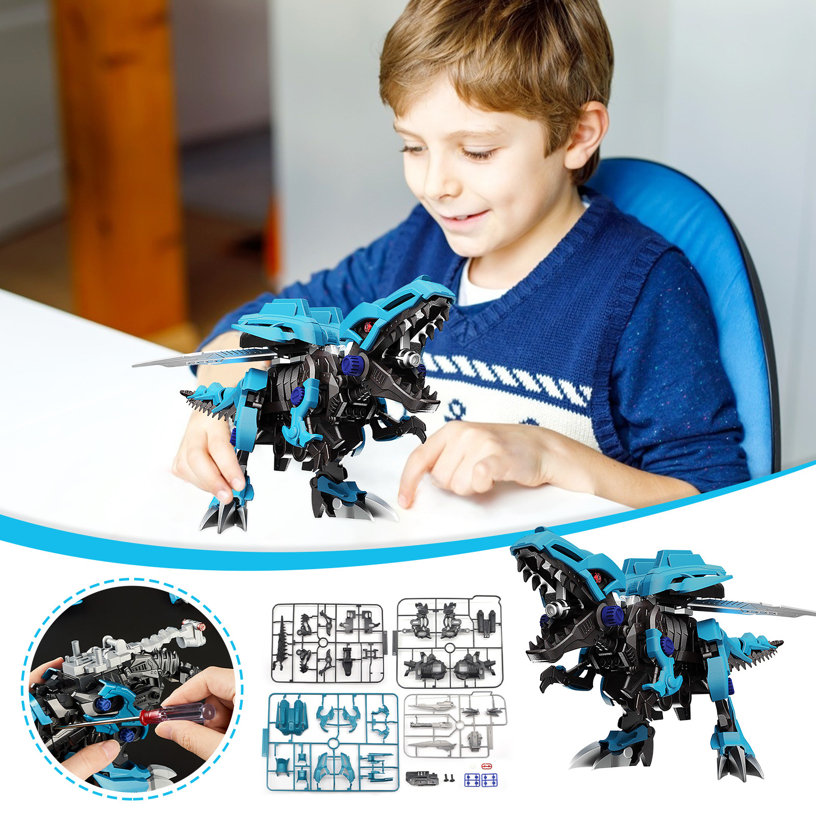 Jogo de Construção de Fósseis de Dinossauros para Crianças Blocos de Dinossauro Brinquedos para 6 + Brinquedos Criança Pensamento Criativo Educacional Caule para 6 + Kit 9 para crianças blocos de dinossauro brinquedos criança