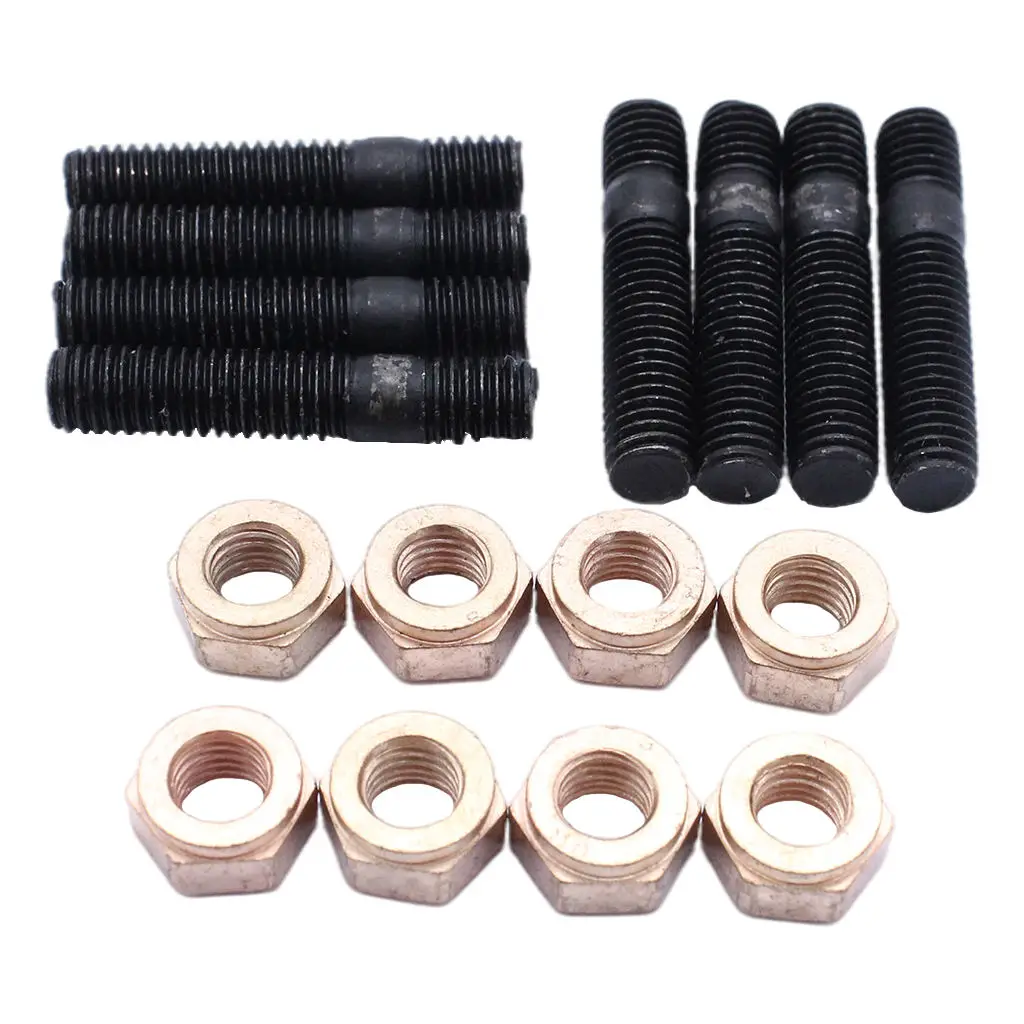 8Pcs Exhaust Manifold Flange Studs & Nuts M8 x 30 12mm Copper Nuts Heads for VW Golf 1974 - 97