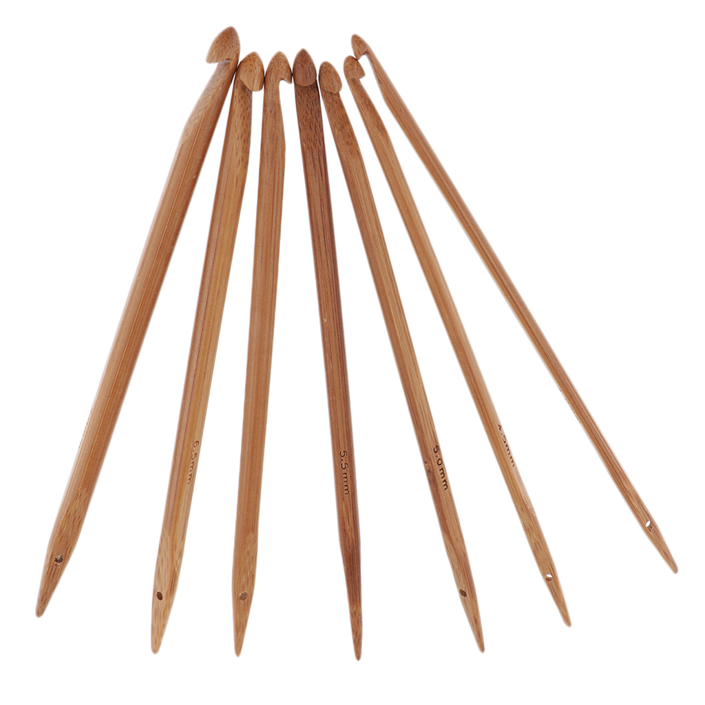 7Pcs/lot Bamboo Knitting Needle Sets Single Point Knitting Needle Wrap Bamboo