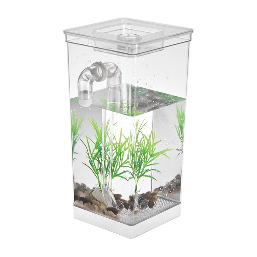 Clear Durable Fish Tank Aquarium Desktop Fishing Tank Aquatic Plants Stones